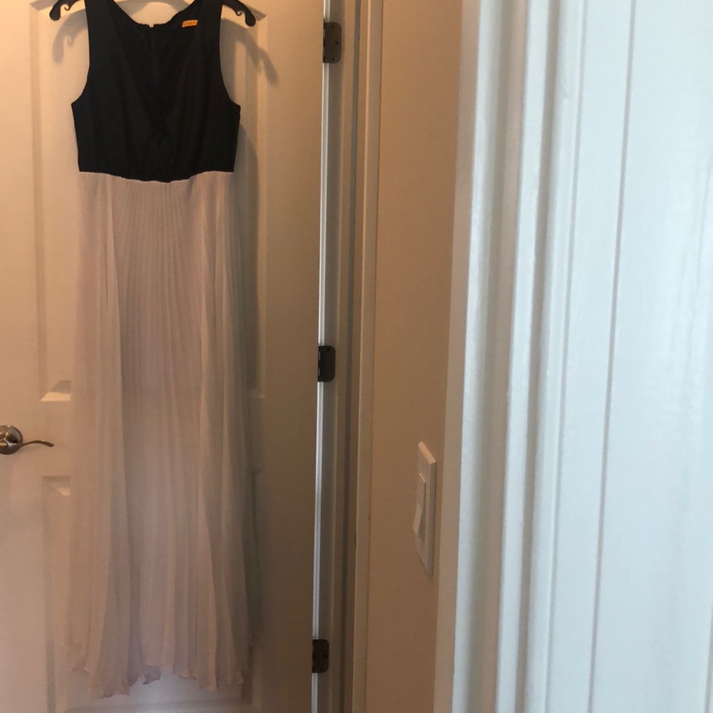 Alice Olivia luna leather top pleated maxi dress 6